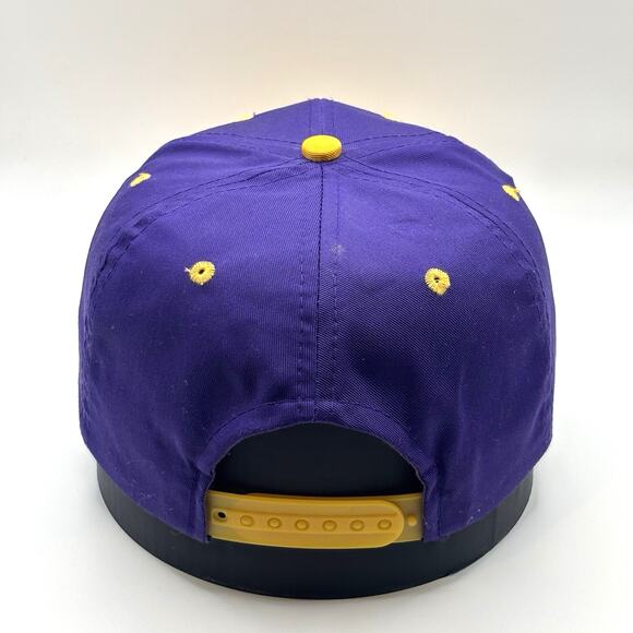 Vintage Minnesota Vikings Hat Cap SnapBack Plain Logo Twill NFL Gameday 90s Drew - Picture 3 of 6